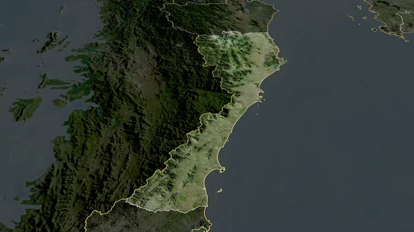 Prachuap Khiri Khan Provinsen Thailand Zoomade Och Markerade Satellitbilder Rendering — Stockfoto