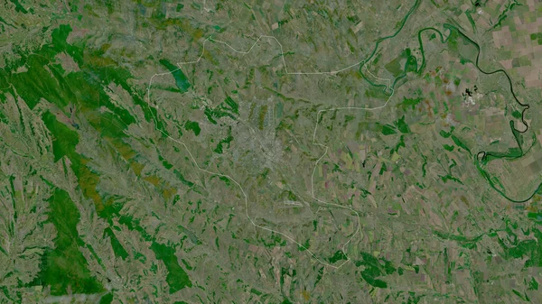 Chisinau Staden Moldavien Satellitbilder Form Som Skisseras Mot Dess Landområde — Stockfoto