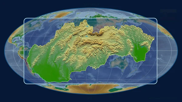 Vista Ampliada Del Esquema Eslovaquia Con Líneas Perspectiva Frente Mapa — Foto de Stock