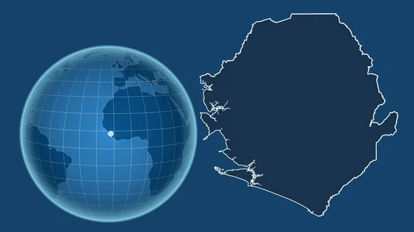 Sierra Leone Globe Met Vorm Van Het Land Tegen Gezoomde — Stockfoto