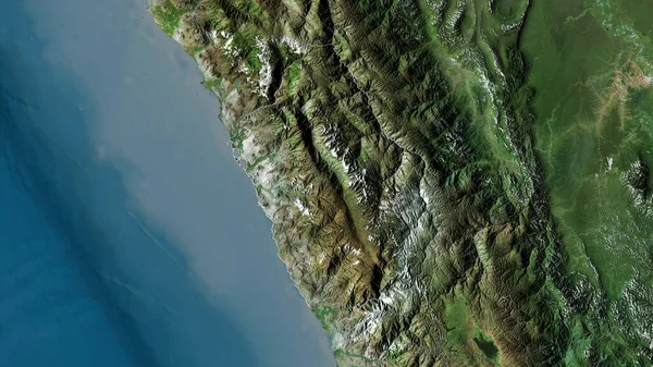 Ancash Región Perú Imágenes Satélite Forma Delineada Contra Área País — Foto de Stock