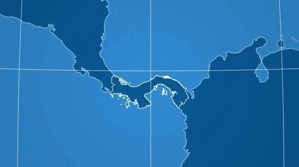 Panama Grannskap Avlägset Perspektiv Med Kontur Landet Endast Former Mark — Stockfoto