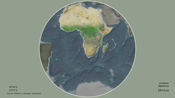 Namibie Était Centrée Dans Cercle Entourant Son Continent Sur Fond — Photo