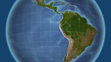 Peru. Mahalle - ülkenin dış hatlarıyla uzak perspektif. uydu resimleri