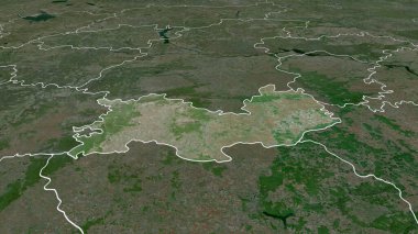 Mordovia - Rusya Cumhuriyeti yakınlaştırıldı ve ön plana çıkarıldı. Uydu görüntüleri. 3B görüntüleme