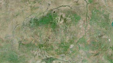 Güney Kurdufan, Sudan eyaleti. Uydu görüntüleri. Ülke alanına göre şekillendirilmiş. 3B görüntüleme