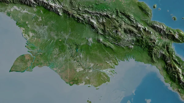 Batı Papua Yeni Gine Ili Uydu Görüntüleri Ülke Alanına Göre — Stok fotoğraf