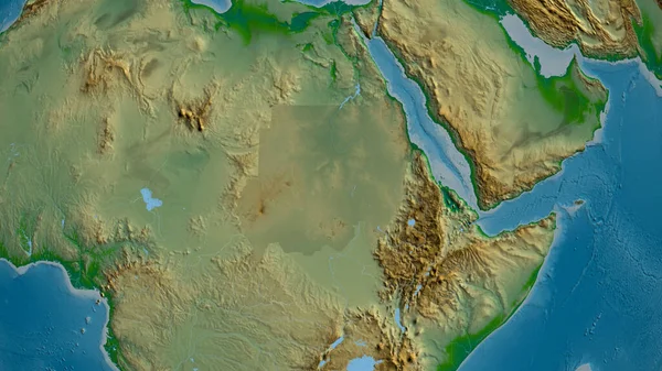 Soedan Zoomde Buurt Belangrijkste Fysieke Landschapskenmerken Weergave — Stockfoto