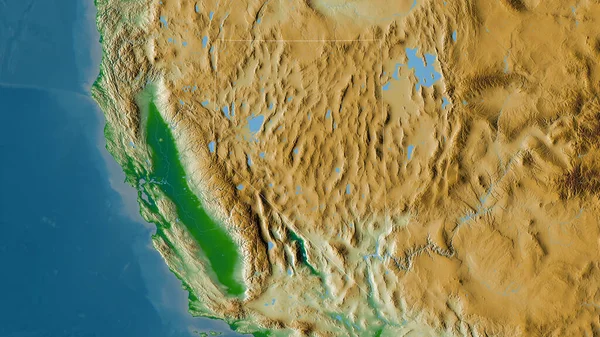 Nevada Stan Stany Zjednoczone Kolorowe Dane Zacienienia Jeziorami Rzekami Kształt — Zdjęcie stockowe