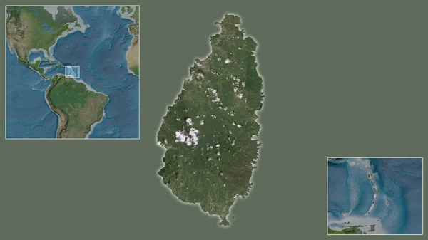 Close Santa Lúcia Sua Localização Região Centro Mapa Mundial Grande — Fotografia de Stock