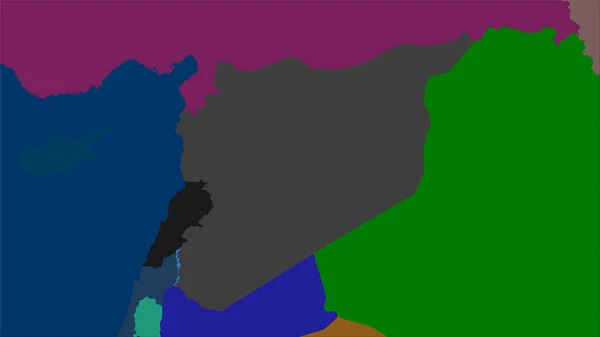 Siria Mapa Divisiones Administrativas Proyección Estereográfica Composición Bruta Capas Trama —  Fotos de Stock