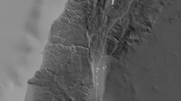 Nabatiyeh Κυβερνήτης Του Λιβάνου Χάρτες Διαβαθμίσεων Του Γκρι Λίμνες Και — Φωτογραφία Αρχείου