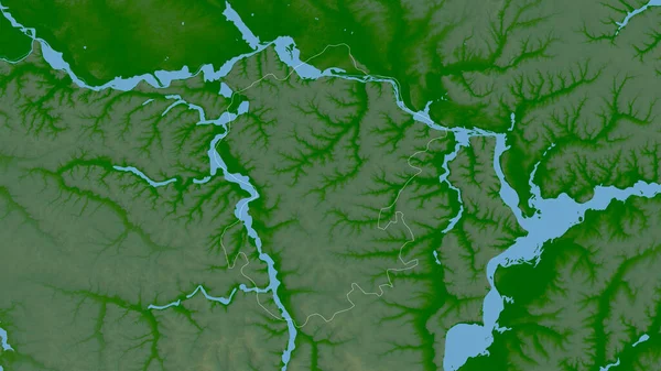 ロシアのチュヴァシュ共和国 湖や川と色シェーダーデータ 形状は その国の領域に対して概説 3Dレンダリング — ストック写真