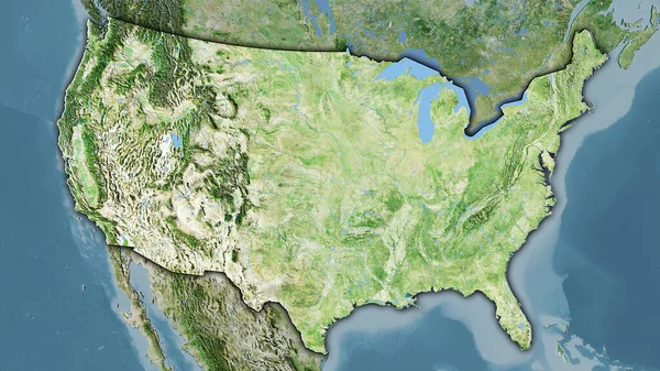 Pevninská Plocha Spojených Států Mapě Satelitního Stereografické Projekci Hrubé Složení — Stock fotografie