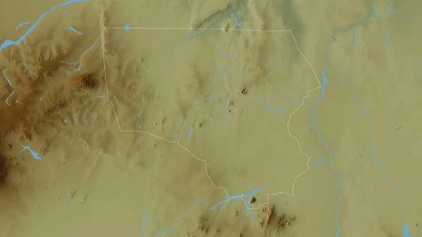 Kurdufan Del Norte Estado Sudán Relieve Colores Con Lagos Ríos — Foto de Stock