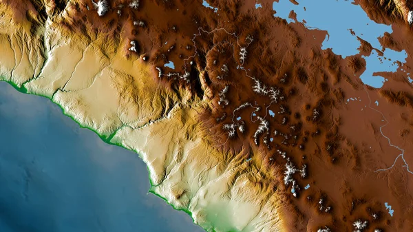 モケグア ペルーの地域 湖や川と色シェーダーデータ 形状は その国の領域に対して概説 3Dレンダリング — ストック写真