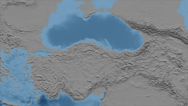 Krocan Detailní Pohled Zemi Žádný Obrys Mapa Elevace Stupních Šedi — Stock fotografie
