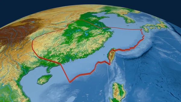 Yangtze Tektoniska Platta Extruderade Jorden Färg Fysisk Karta Rendering — Stockfoto