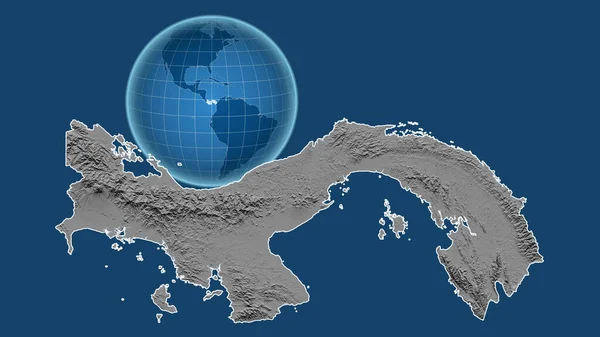 Panama Globo Con Forma Del Paese Mappa Ingrandita Con Suo — Foto Stock