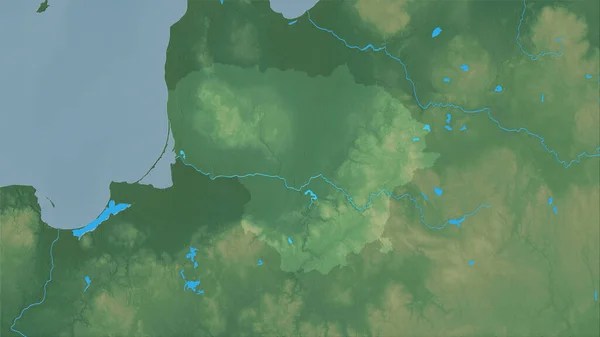 Litouwen Topografische Reliëfkaart Stereografische Projectie Ruwe Samenstelling Van Rasterlagen — Stockfoto