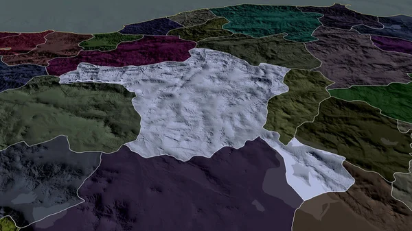 Ankara Provincia Turquía Zoomed Destacó Mapa Coloreado Tocado División Administrativa — Foto de Stock