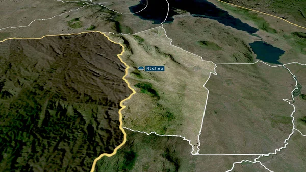 Нчеу Район Малави Увеличен Выделен Столицей Спутниковые Снимки Рендеринг — стоковое фото