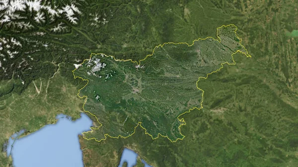 Eslovénia Delineado Imagem Satélite Alta Resolução — Fotografia de Stock