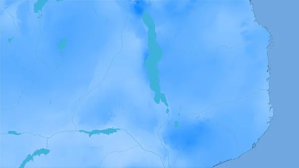 立体投影の年間降水量マップ上のマラウィ地域 ラスター層の生の組成 — ストック写真
