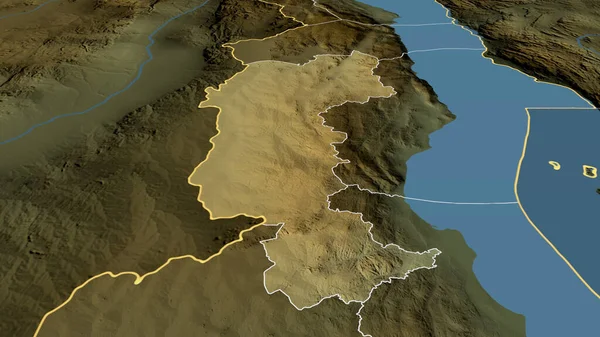 말라위 지역이 확대되어 강조되었다 물리적 지형적 렌더링 — 스톡 사진