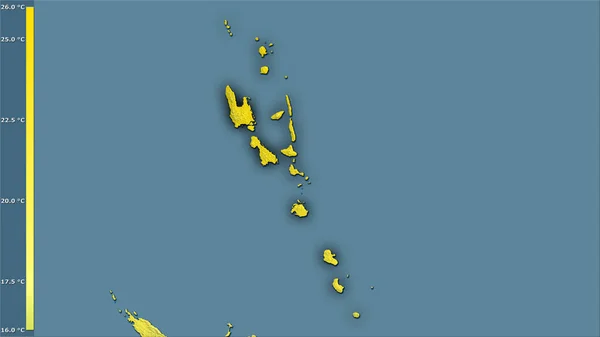 Température Moyenne Quartier Froid Région Vanuatu Dans Projection Stéréographique Avec — Photo