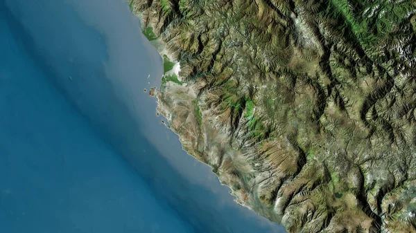 Ica Peru Bölgesi Uydu Görüntüleri Ülke Alanına Göre Şekillendirilmiş Görüntüleme — Stok fotoğraf
