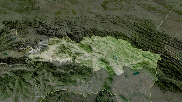 Presovsky Regionen Slovakien Zoomas Och Betonas Satellitbilder Rendering — Stockfoto