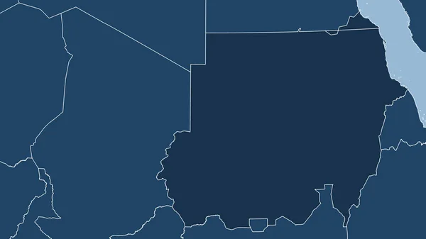 Sudan Nahaufnahme Des Landes Keine Umrisse Formen Nur Land Ozeanmaske — Stockfoto