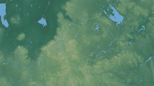 Tver Regionen Ryssland Färgad Lättnad Med Sjöar Och Floder Form — Stockfoto