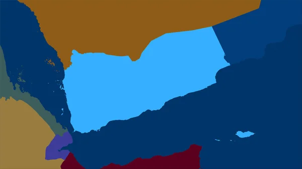 Yemen Område Administrativa Divisioner Karta Stereografiska Projektion Sammansättning Raster Skikt — Stockfoto