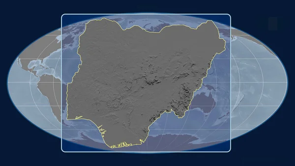 Zoomed Ενόψει Της Νιγηρίας Σκιαγραφήσει Προοπτικές Γραμμές Έναντι Ενός Παγκόσμιου — Φωτογραφία Αρχείου