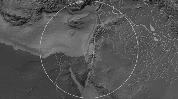 Area Allargata Della Palestina Circondata Cerchio Sullo Sfondo Del Suo — Foto Stock