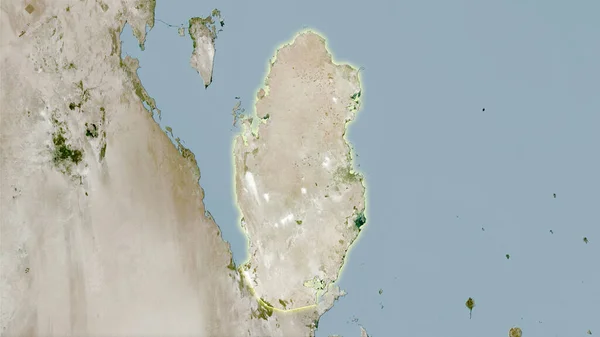 Katar Gebiet Auf Dem Satelliten Eine Karte Der Stereographischen Projektion — Stockfoto