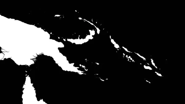 ソロモン諸島プレートに隣接する地域内の土地の白い仮面 黒の背景 ヴァン グリンテンI投影 斜めの変換 合成ツール — ストック写真