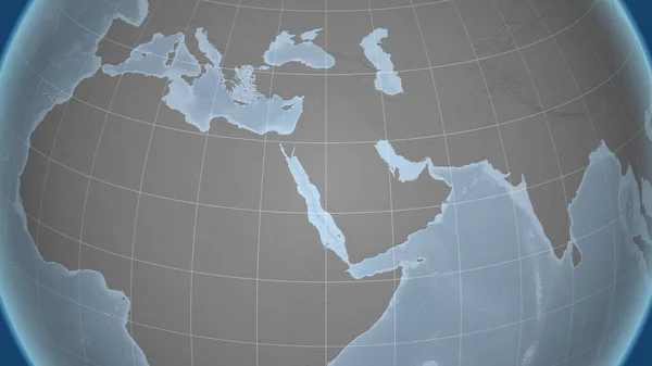 サウジアラビア アウトラインなしで遠くの視点 グレースケール標高図 — ストック写真