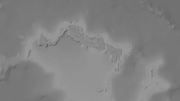 Περιοχή Νήσων Τερκς Και Κάικος Στον Υψομετρικό Χάρτη Του Bilevel — Φωτογραφία Αρχείου