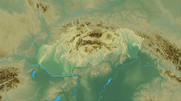 Area Slovacca Sulla Mappa Topografica Rilievo Nella Proiezione Stereografica Composizione — Foto Stock