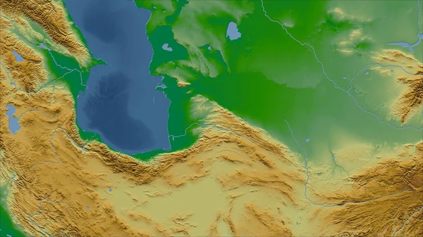 Turkmenistán Primer Plano Perspectiva Del País Sin Esbozo Mapa Físico — Foto de Stock