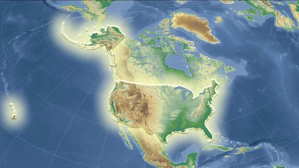 Spojené Státy Jejich Okolí Vzdálená Šikmá Perspektiva Zářil Tvar Barevná — Stock fotografie