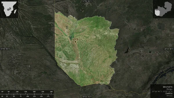 Западная Провинция Замбии Спутниковые Снимки Форма Представленная Территории Страны Информативными — стоковое фото