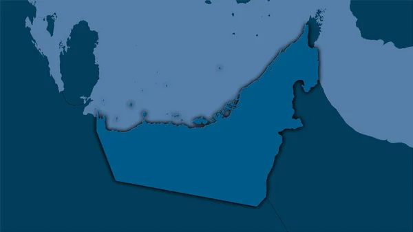 Área Dos Emirados Árabes Unidos Mapa Sólido Projeção Estereográfica Composição — Fotografia de Stock
