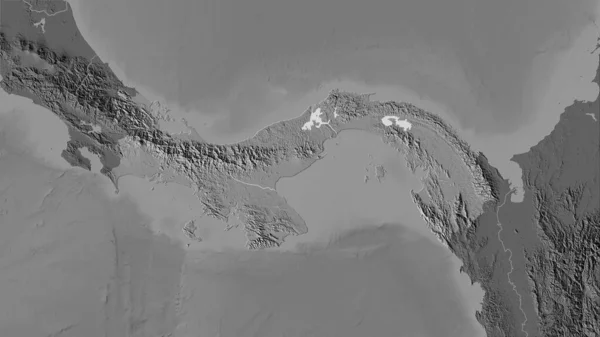Área Panamá Mapa Elevación Bilevel Proyección Estereográfica Composición Cruda Capas — Foto de Stock