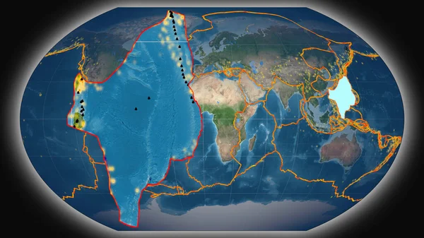 Тектонічна Плита Філіппінського Моря Була Витягнута Представлена Проти Глобальних Супутникових — стокове фото