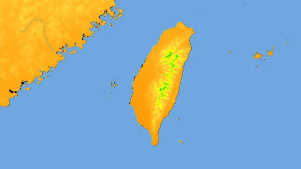 Taiwan Gebied Jaarlijkse Temperatuurkaart Stereografische Projectie Ruwe Samenstelling Van Rasterlagen — Stockfoto