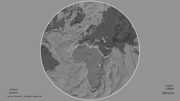 Das Gebiet Libyens Zentriert Kreis Seinen Kontinent Auf Dem Ungesättigten — Stockfoto